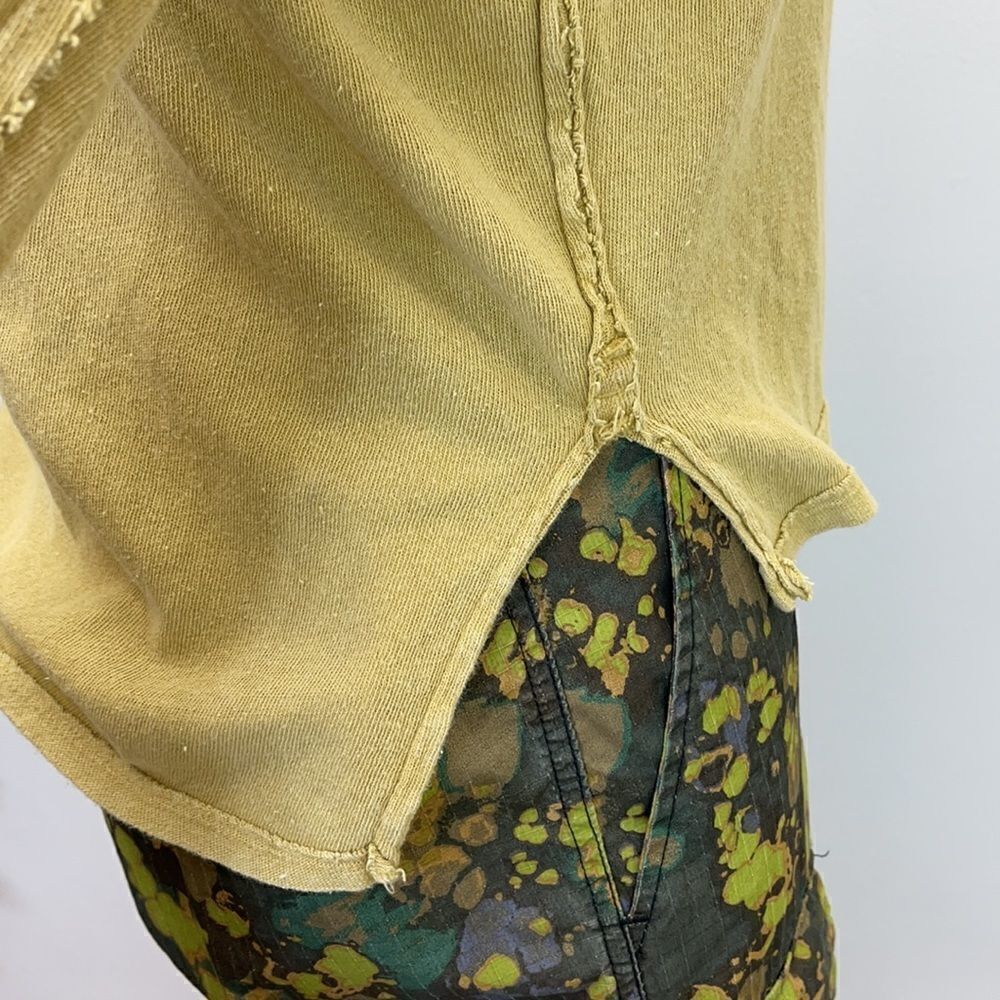 Free People L/S Mustard Top Collared V-Neck Cuffs - Picture 9 of 16